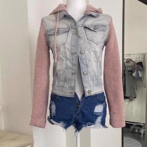 Pink Fur Denim Jacket
